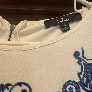 Lulu's White and Blue Dress